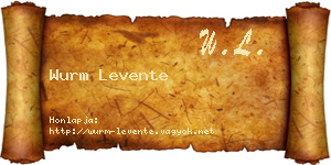 Wurm Levente névjegykártya